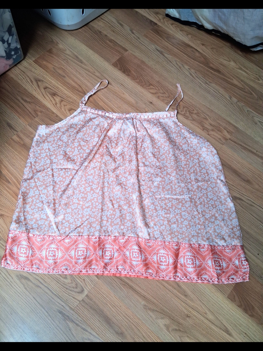4/$13 Floral spaghetti-strap top